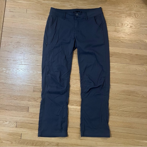 Prana Halle Hiking Pants Women Sz 8 Nylon Stretch Roll Up Convertible Gray- FLAW - Picture 1 of 6